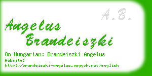angelus brandeiszki business card